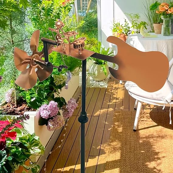 Rock Band Handmade Garden Windmill