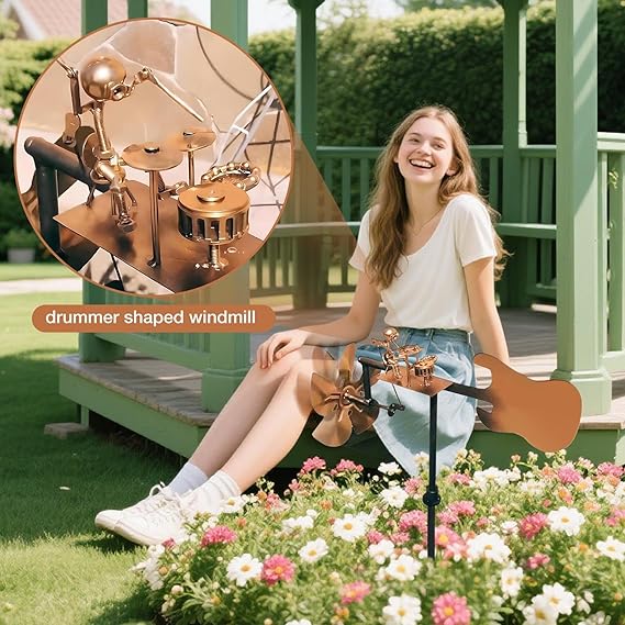Rock Band Handmade Garden Windmill