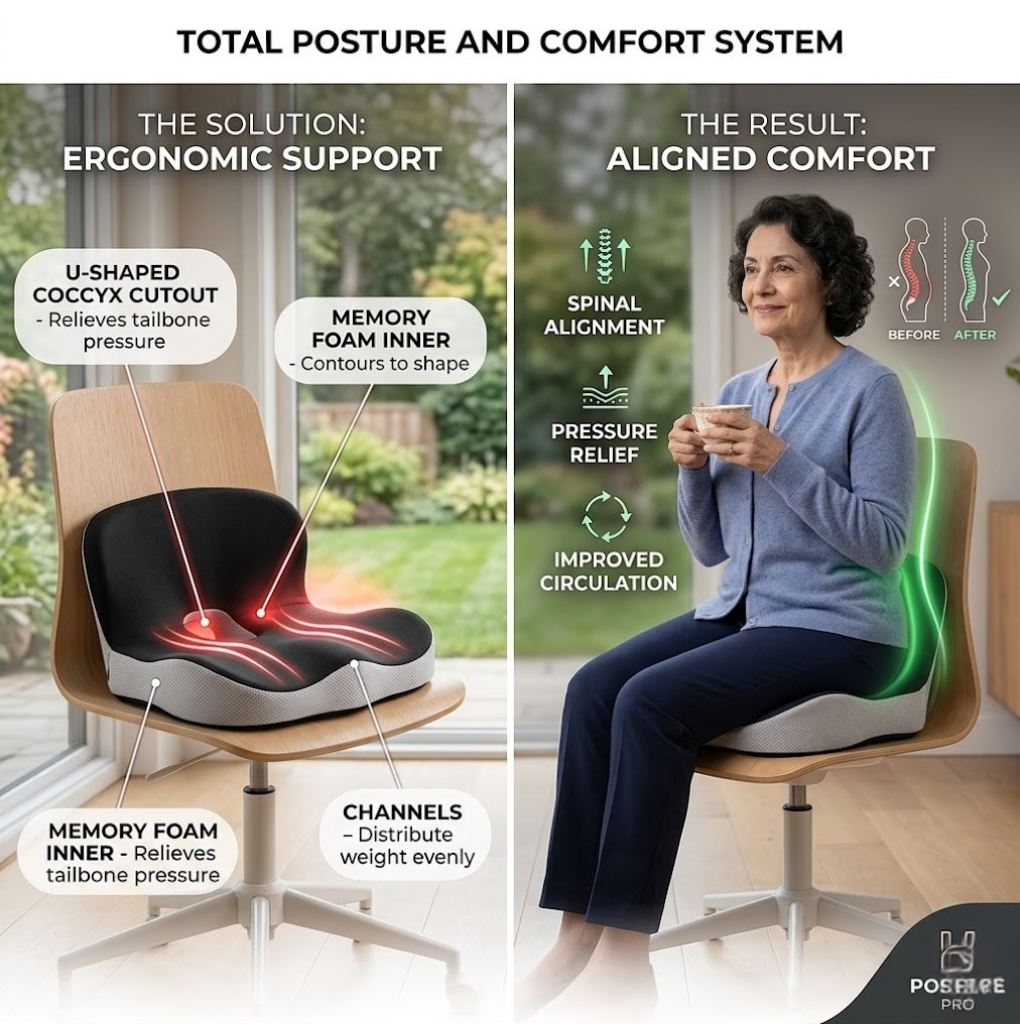 Orthopedic 2-in-1 Memory Foam Seat & Back Support