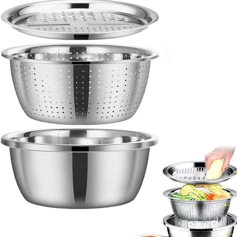 3-In-1 Stainless Steel Multi-Functional Strainer Set
