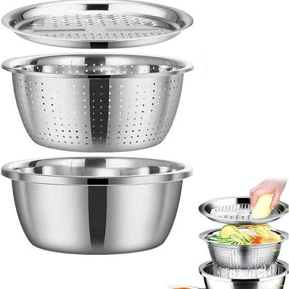 3-In-1 Stainless Steel Multi-Functional Strainer Set