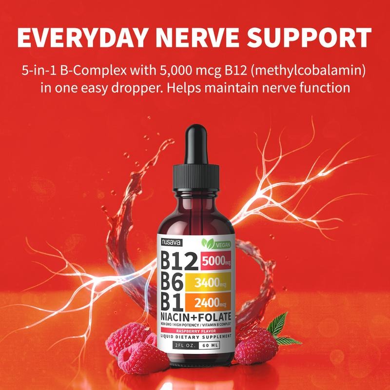 Liquid B-Complex | Vitamin B1, B6, B12 | 2 fl oz (60 ml)