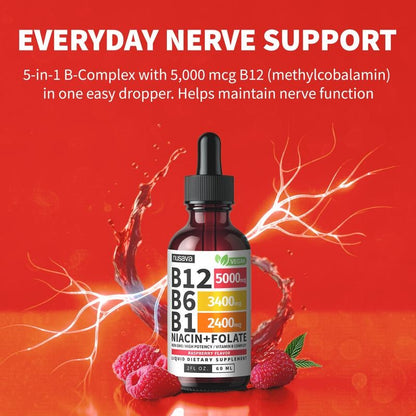 Liquid B-Complex | Vitamin B1, B6, B12 | 2 fl oz (60 ml)