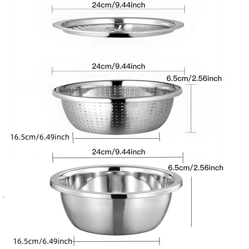 3-In-1 Stainless Steel Multi-Functional Strainer Set