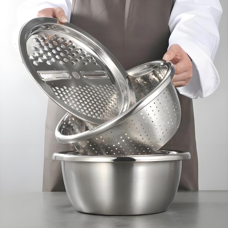 3-In-1 Stainless Steel Multi-Functional Strainer Set