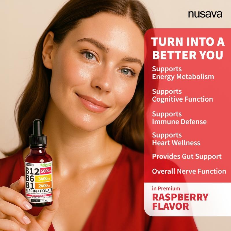 Liquid B-Complex | Vitamin B1, B6, B12 | 2 fl oz (60 ml)