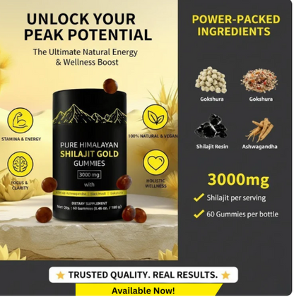Shilajit Gold | 3000mg | 60 Gummies