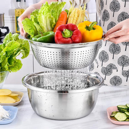 3-In-1 Stainless Steel Multi-Functional Strainer Set