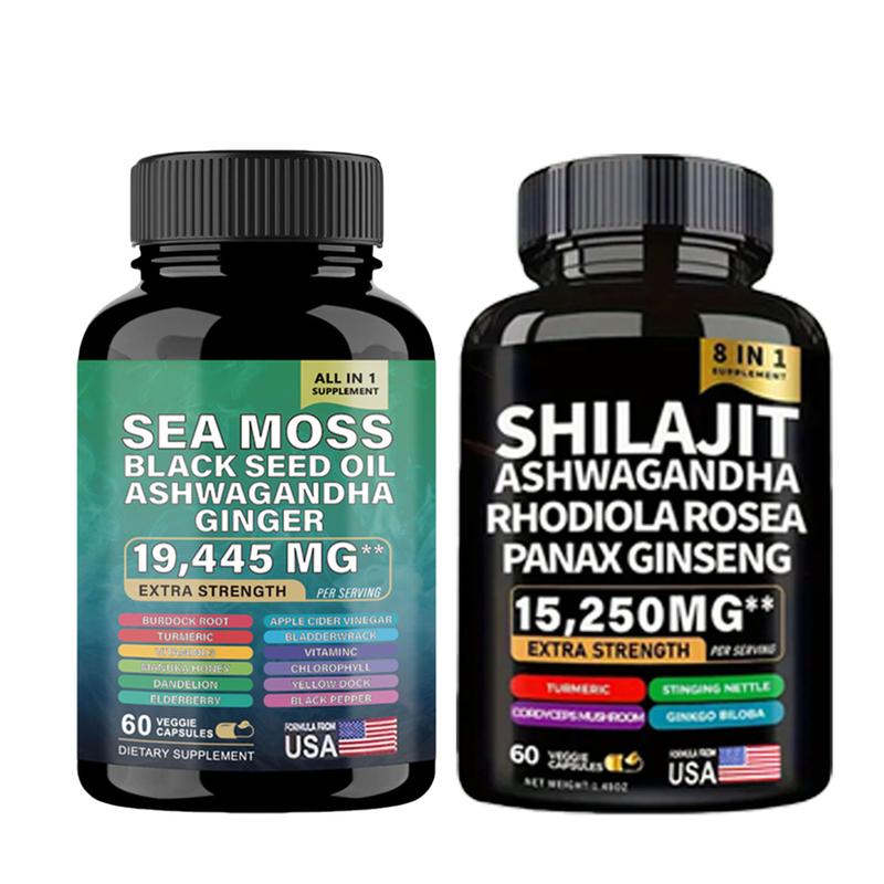 Sea Moss & Shilajit Bundle (60 Count) for Fitness