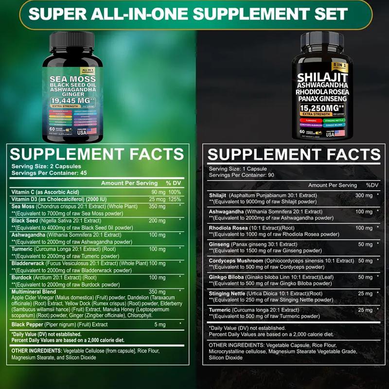 Sea Moss & Shilajit Bundle (60 Count) for Fitness