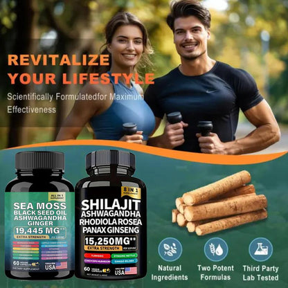 Sea Moss & Shilajit Bundle (60 Count) for Fitness