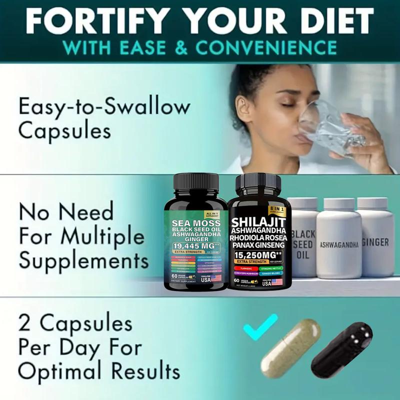 Sea Moss & Shilajit Bundle (60 Count) for Fitness