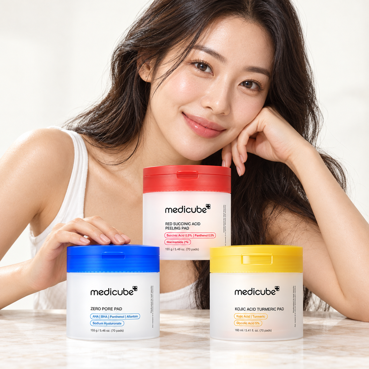 Medicube Toner Pad Trio Bundle – Zero Pore, Kojic Acid Turmeric & Red Succinic Acid